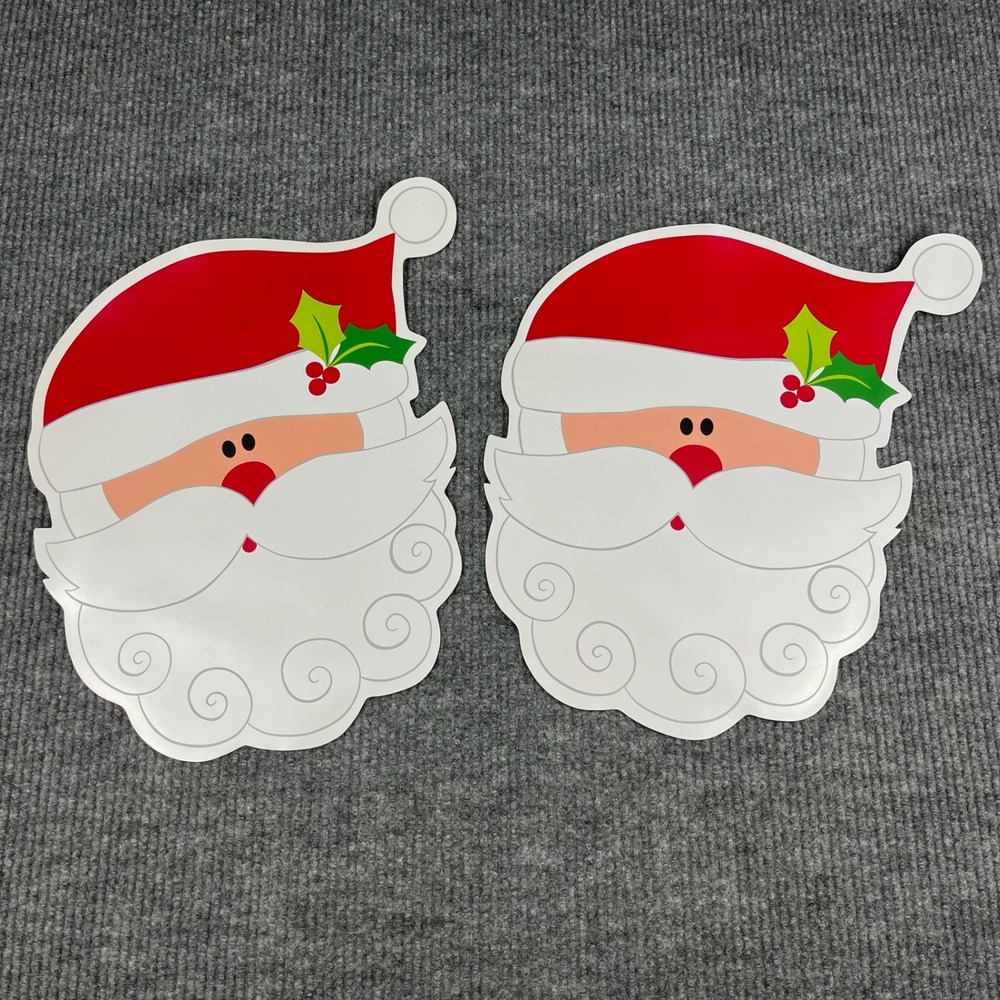Santa Claus Vintage Christmas Holiday Decor Pair SET of 2 Foam Mats